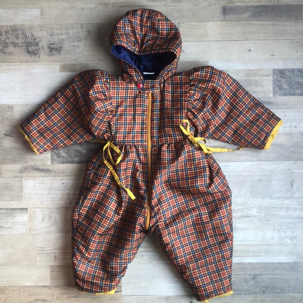 VIntage Palomino Girls Snowsuit Gingham Winter Zip Up